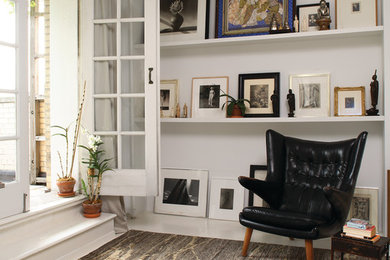 Inspiration for a contemporary home office remodel in Boston