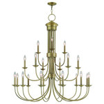 Livex Lighting - Livex Lighting 42688-01 Estate - Twenty-One Light 3-Tier Chandelier - This elegant classic chandelier is impeccably desiEstate Twenty-One Li Antique Brass *UL Approved: YES Energy Star Qualified: n/a ADA Certified: n/a  *Number of Lights: Lamp: 21-*Wattage:40w Candelabra Base bulb(s) *Bulb Included:No *Bulb Type:Candelabra Base *Finish Type:Antique Brass