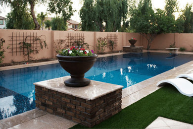 Transitional pool photo in Houston