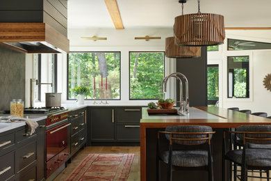 Inspiration for a rustic kitchen remodel in Portland Maine