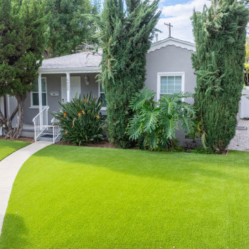 Landscaping include Artificial Turf and Pavers in Sherman Oaks