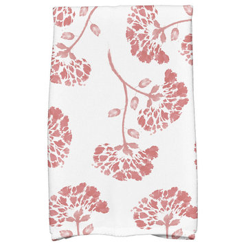 18"x30" April Floral Print Kitchen Towel, Orange