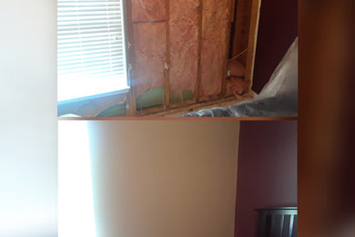 Sheetrock repair before and after