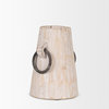 Monique Small Light Brown With Handles Wood Pot