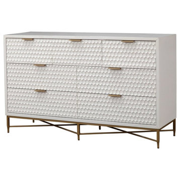 Origins by Alpine White Pearl Wood 7 Drawer Dresser in White