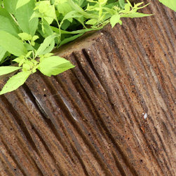 Striated Planter Tall - Detail - Outdoor Pots And Planters