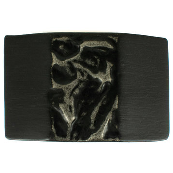 Rustic Pewter Cabinet Hardware Knob, Black Iron