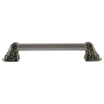 Acanthus Appliance Pull, Brilliant Pewter, 16", Fluted