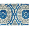 Pasargad Home Ikat 16" x 24" Contemporary Velvet Pillow in Blue/Ivory