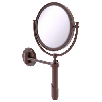 Tribecca Wall-Mount Makeup Mirror 8" Dia, 3X Magnification, Antique Copper