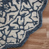2' X 4' Navy And White Decorative Hearth Rug