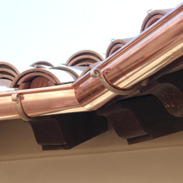 New Home in Palmdale Ca. First day Copper Half Round Gutter