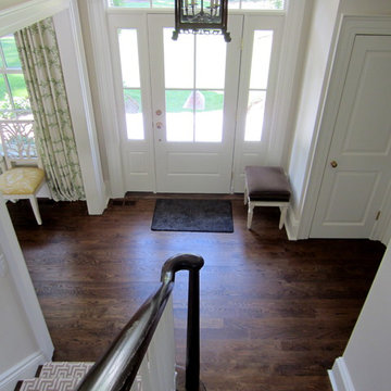LATTINGTOWN: SELECT WHITE OAK INSTALLED/FINISHED W DARK WALNUT STAIN + TUNG OIL