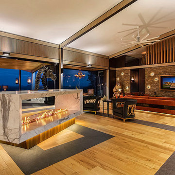 LUXE LODGE - Rotating Marble Fireplace