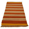 Hand Woven Flat Weave Striped Durie Kilim 100% Wool Oriental Rug