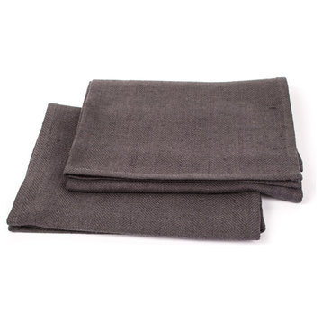 Linen Prewashed Lara Hand Towels, Set of 2, Gray, 33x50cm