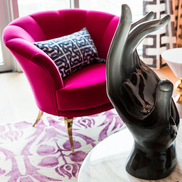 Magenta and Navy Pad Living Room