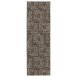Dalyn Rugs - Delano DA1 Chocolate 2'6" x 10' Runner Rug - Delano collection is a subtle multi tonal geometric style. Incredible casual color movement using modern state of the art prismatic processing technology. This allows for thousands of color combinations and shading in each design. Crafted in the USA using foreign & domestic materials and US labor. These area rugs are UV stabilized, fade resistant and stain resistant for long lasting color and durability. Extremely heavy, dense pile with soft feel and cushion with non-skid rubber backing incorporated. This rug collection is perfect for all family members and pet owners. Vacuum your rug regularly or shake out. Use straight suction vacuum only, spot clean with clear water.