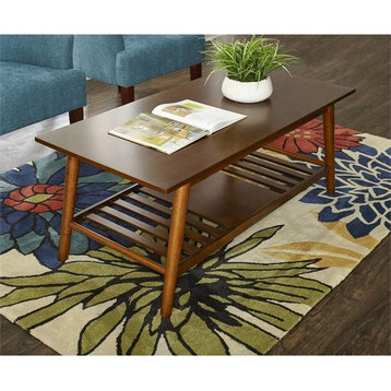 Linon Samantha Wood Coffee Table in Brown