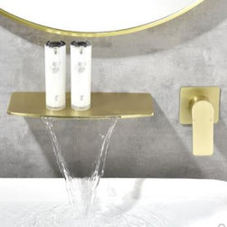 Antique Nickel Brushed Golden Wall Mounted Bathroom Basin Faucet Laundry Pool Faucet TG0228F - Bathroom Sink Faucets