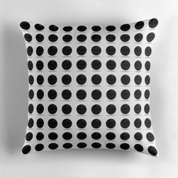 Black Polka Ball Pattern 01 - Decorative Pillows