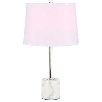 Elegant Lighting TL3039PN Kira Lamp Polished Nickel And White