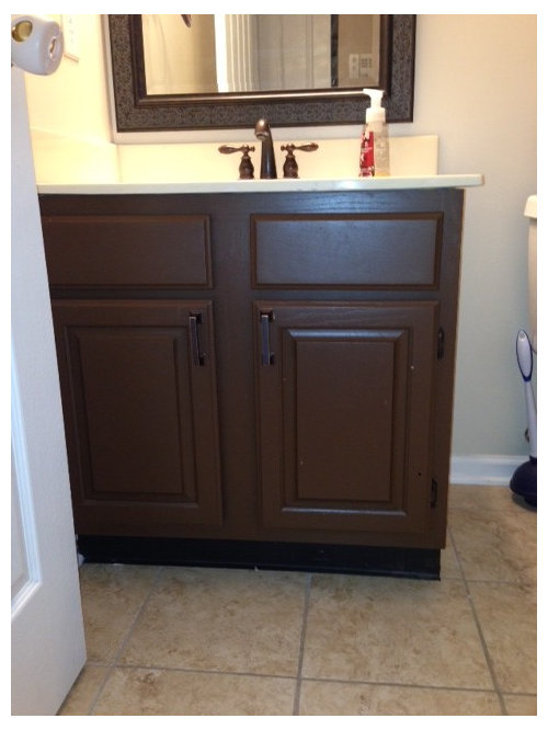 brown bathroom cabinet paint