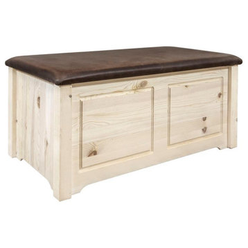 Montana Woodworks Homestead 40" Small Wood Blanket Chest in Natural