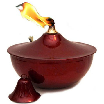 Maui Tabletop Tiki Torch/Oil Lamp Tiki Torch With Snuffer, Cranberry, 1 Pack