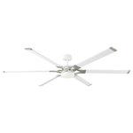 Monte Carlo - Monte Carlo Loft 72" Ceiling Fan w/LED 6LFR72RZWD, Matte White / Brushed Steel - This 72" Ceiling Fan w/LED from Monte Carlo has a finish of Matte White / Brushed Steel and fits in well with any Transitional style decor.