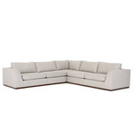 Four Hands - Colt 3-Piece Sectional Without Ottoman,Aldred Silver - Simply styled for everyday lounging. A textural poly/linen blend covering adopts a neutral off-white hue, with subtly flared sides for shapely effect and a plinth-style, wrapped wooden base.