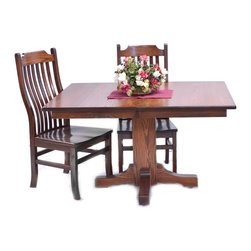 mission single pedestal table - Furniture