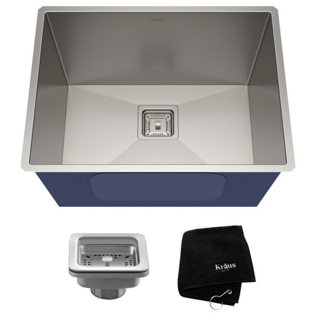 Pax Zero-Radius 24" Undermount Stainless Steel 1-Bowl Kitchen Sink, Laundry