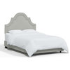 High Arched Bed With Border, Velvet Light Gray, Twin