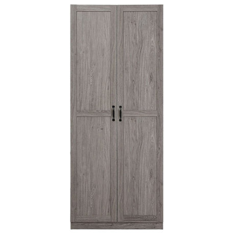 Hopkins Modern Freestanding Storage Closet, Grey, 1-Piece