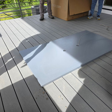 Custom Cast Stone Hearth Pad for Outdoor Fire Table | Scarsdale, NY