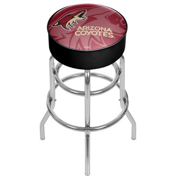 NHL Chrome Bar Stool With Swivel, Watermark, Arizona Coyotes