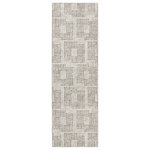 Dalyn Rugs - Delano DA1 Ivory 2'6" x 12' Runner Rug - Delano collection is a subtle multi tonal geometric style. Incredible casual color movement using modern state of the art prismatic processing technology. This allows for thousands of color combinations and shading in each design. Crafted in the USA using foreign & domestic materials and US labor. These area rugs are UV stabilized, fade resistant and stain resistant for long lasting color and durability. Extremely heavy, dense pile with soft feel and cushion with non-skid rubber backing incorporated. This rug collection is perfect for all family members and pet owners. Vacuum your rug regularly or shake out. Use straight suction vacuum only, spot clean with clear water.