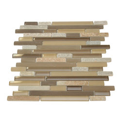 Glossy Pebble Stone Design Random Brick Pattern Mosaic Tiles - Home Decor