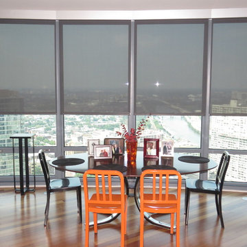 Center City Curved Wall of Windows (Featuring Lutron Motorized Roller Shades)
