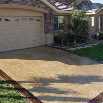 Stamped Concrete Overlay on Driveway
