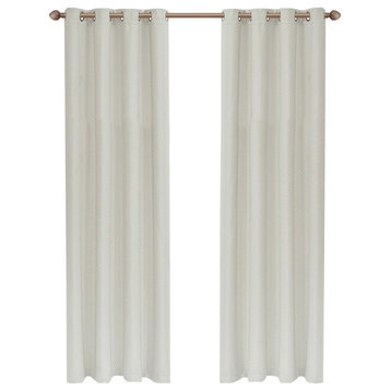Shimmer Blackout 2 Panel Curtains (52X84), Ivory