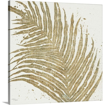 "Gold Leaves I" Wrapped Canvas Art Print, 12"x12"x1.5"