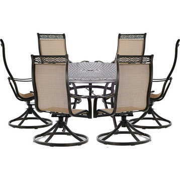 Manor 7-Piece Outdoor Dining Set With Rockers and Large Cast-top Dining Table