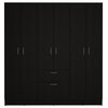 Kibo 6 Doors Armoire - Black/White