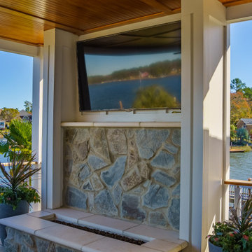 Waterfront Coastal Exterior Project Fireplace & Ceiling Details