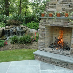 Custom Outdoor Wood-burning Fireplace: - Outdoor Fireplaces