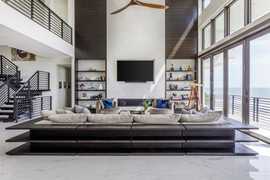Inspiration for a huge modern family room remodel in Jacksonville