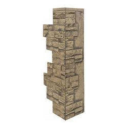 136-36-STACKED STONE VENEER CORNER 36"H X 11"W X 1 1/4"D - Wall Panels