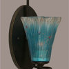 Toltec Lighting Capri 1-Light Wall Sconce, 5.5" Teal Crystal Glass